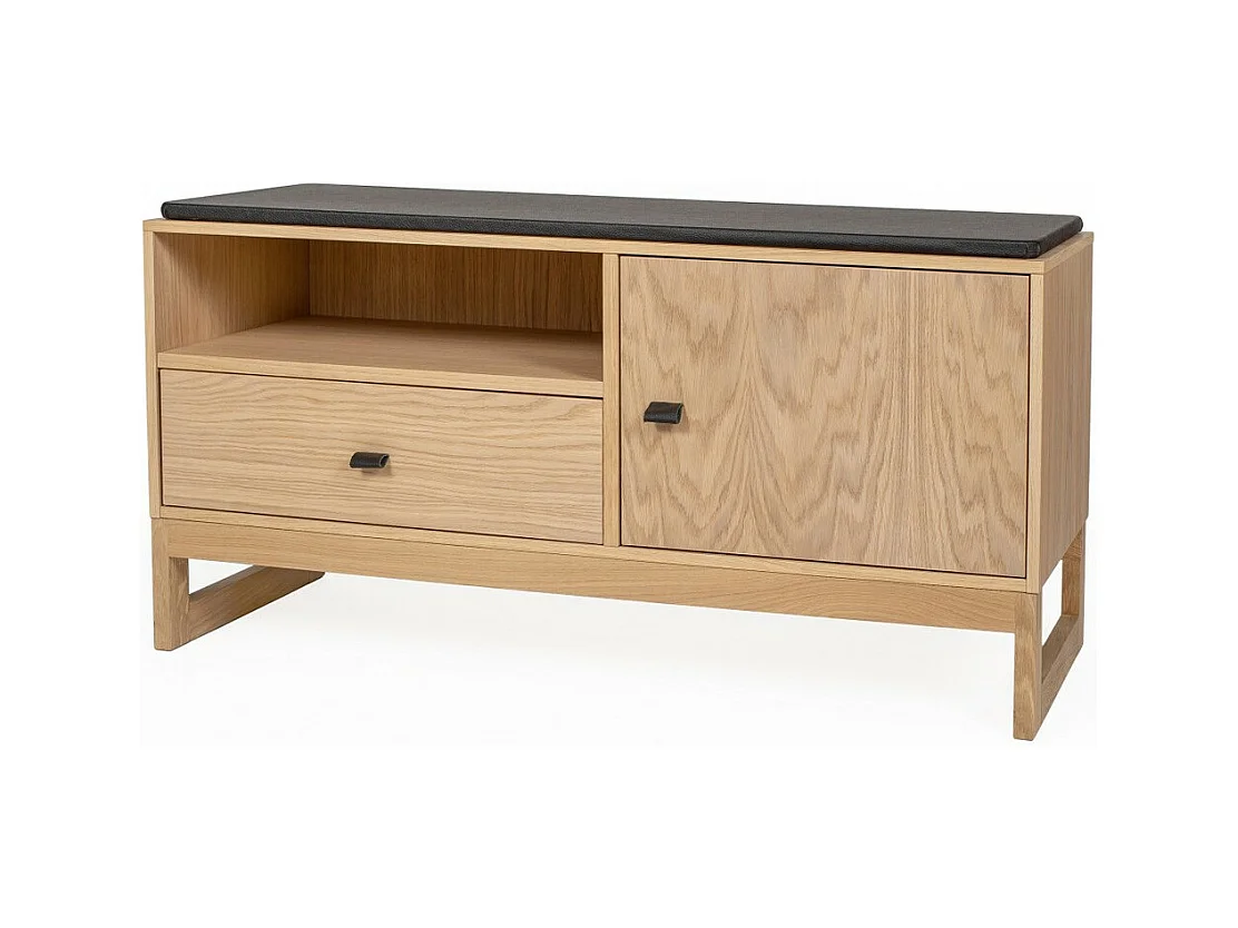 Banc d'Entrée Design en Bois "Slussen" 100cm Naturel