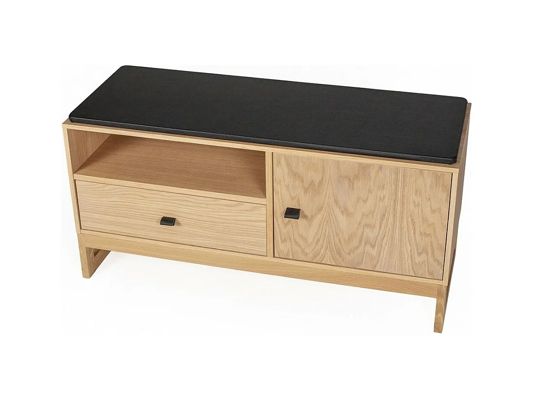 Banc d'Entrée Design en Bois "Slussen" 100cm Naturel