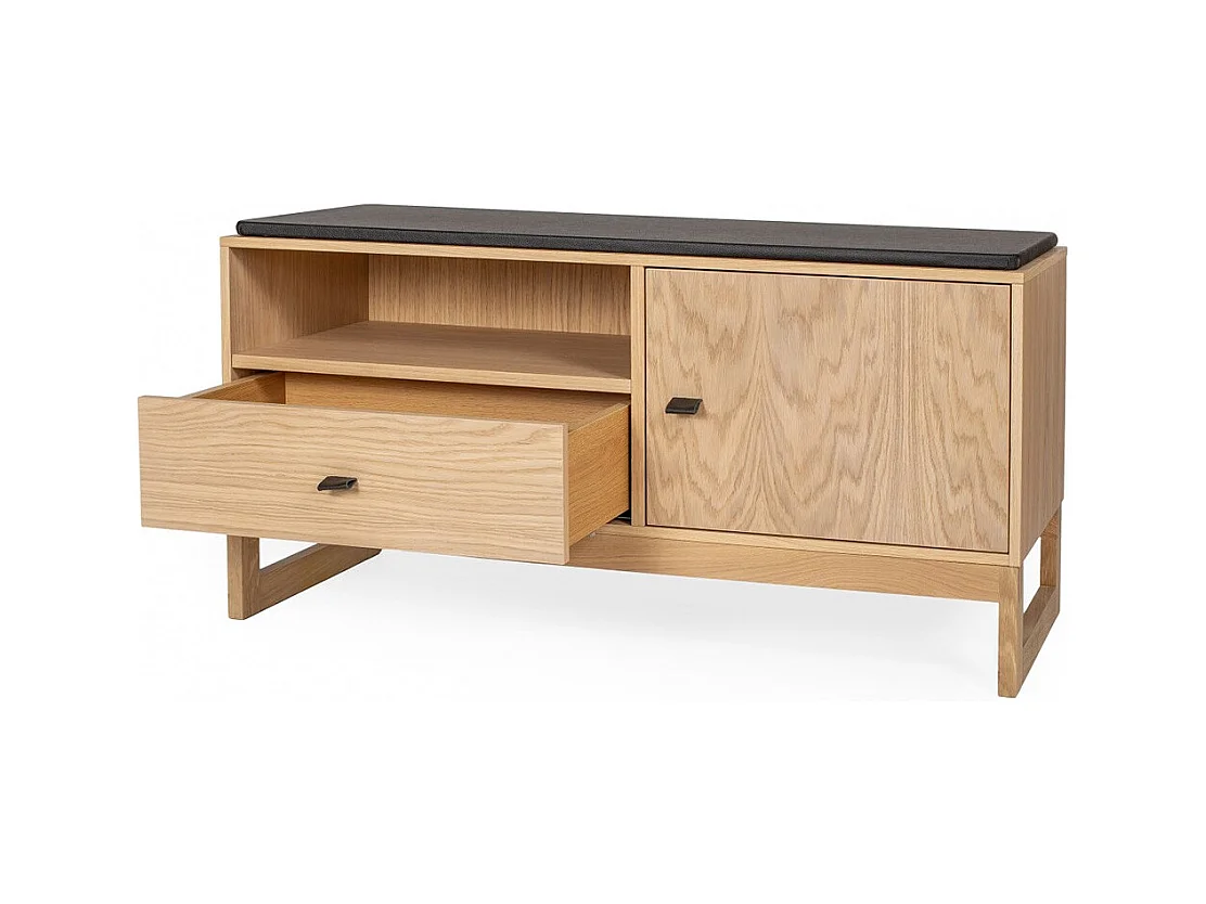 Banc d'Entrée Design en Bois "Slussen" 100cm Naturel