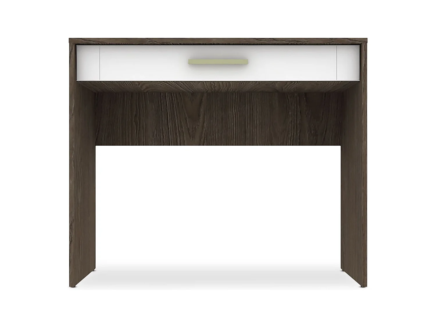 Console 1 tiroir Tenessil Chêne foncé et Blanc