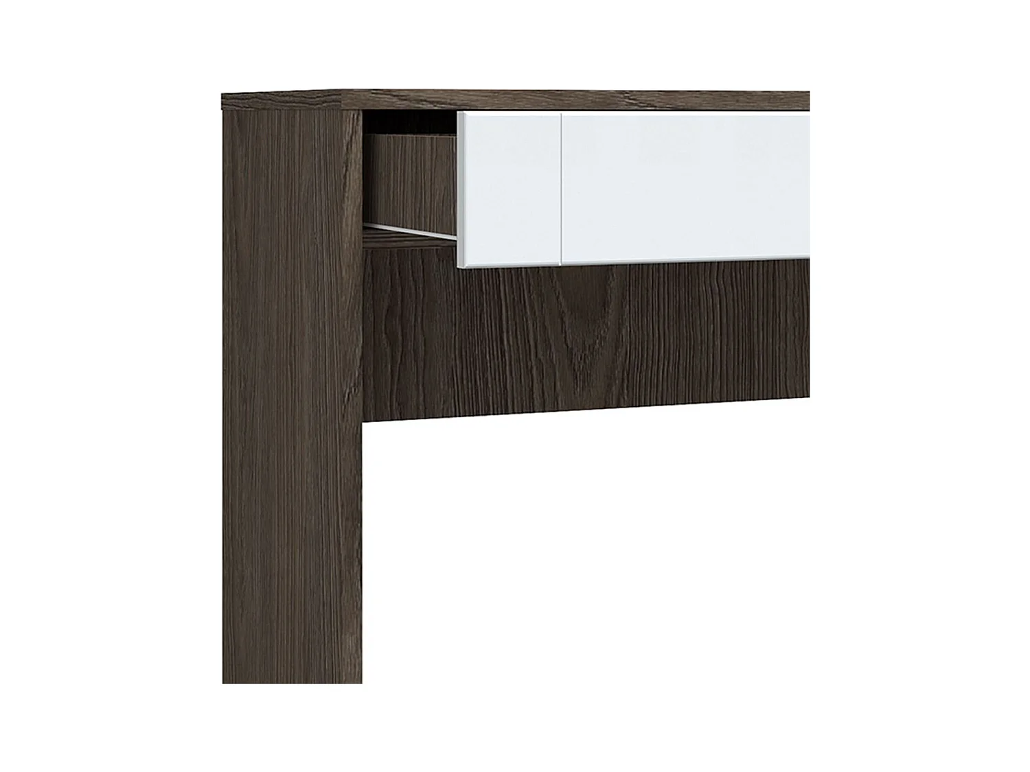 Console 1 tiroir Tenessil Chêne foncé et Blanc