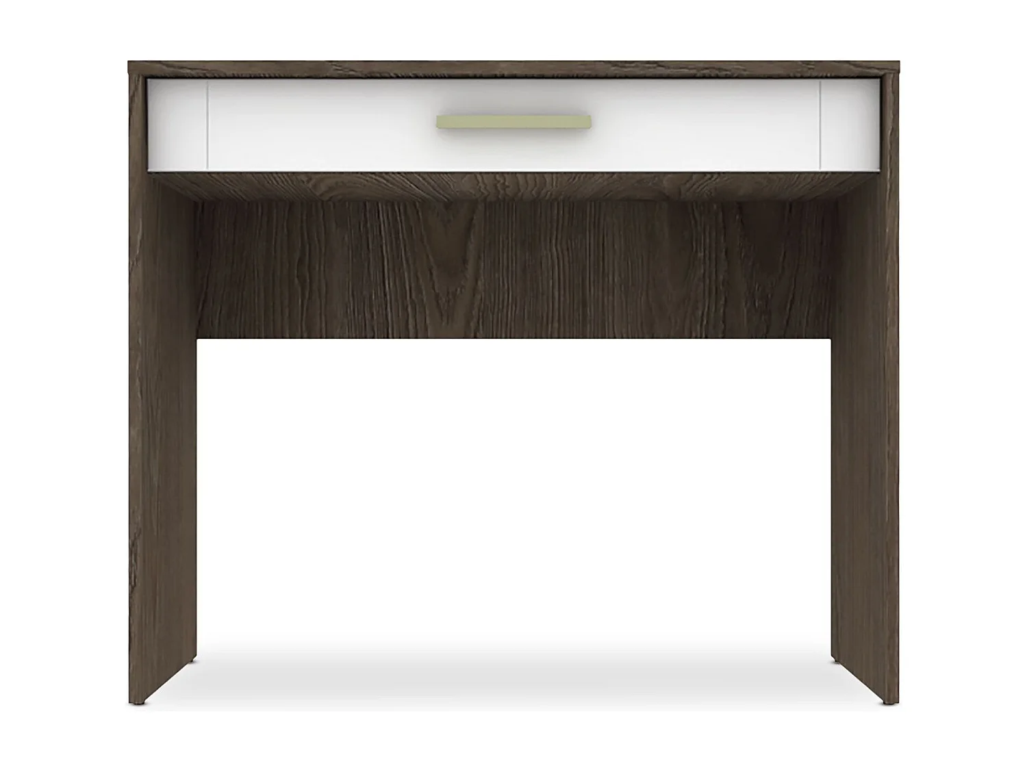 Console 1 tiroir Tenessil Chêne foncé et Blanc