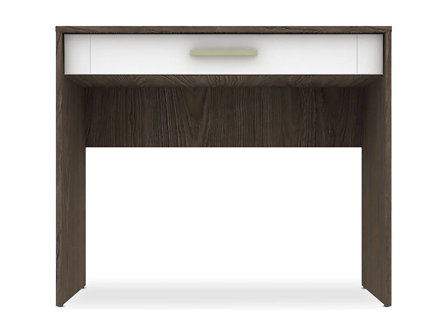 Console 1 tiroir Tenessil Chêne foncé et Blanc