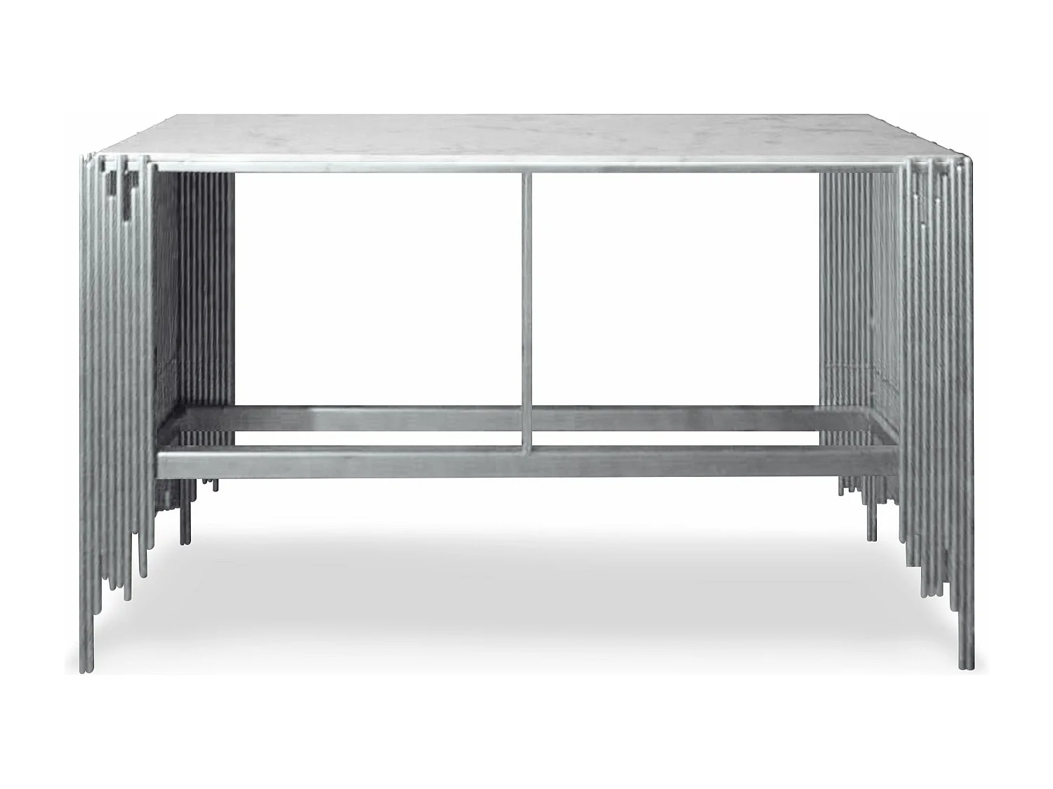 Console Design "Manala" 152cm Blanc & Argent