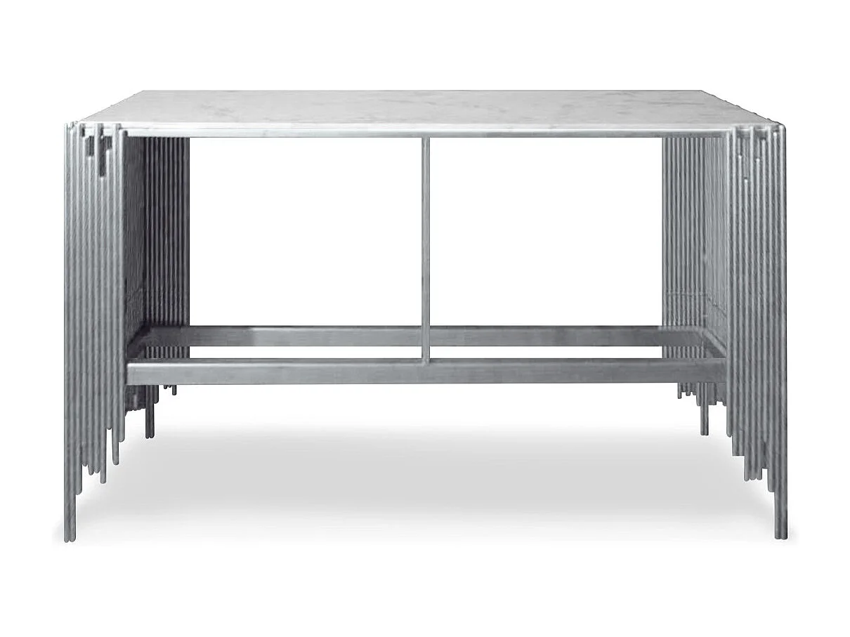 Console Design "Manala" 152cm Blanc & Argent