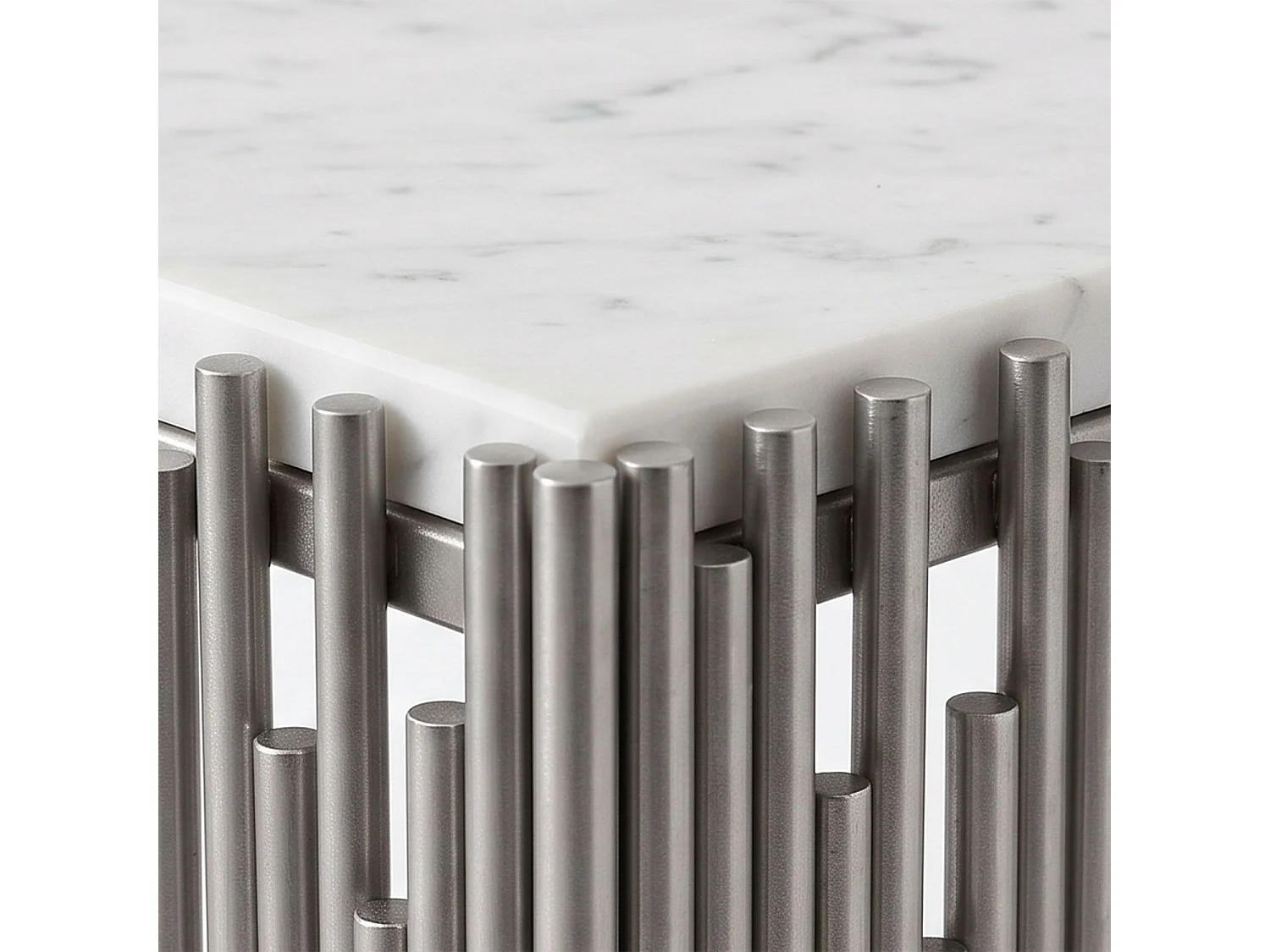 Console Design "Manala" 152cm Blanc & Argent