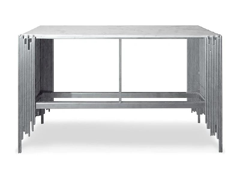 Console Design "Manala" 152cm Blanc & Argent