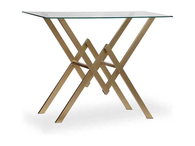 Console Design en Verre "Pixoma" 106cm Or