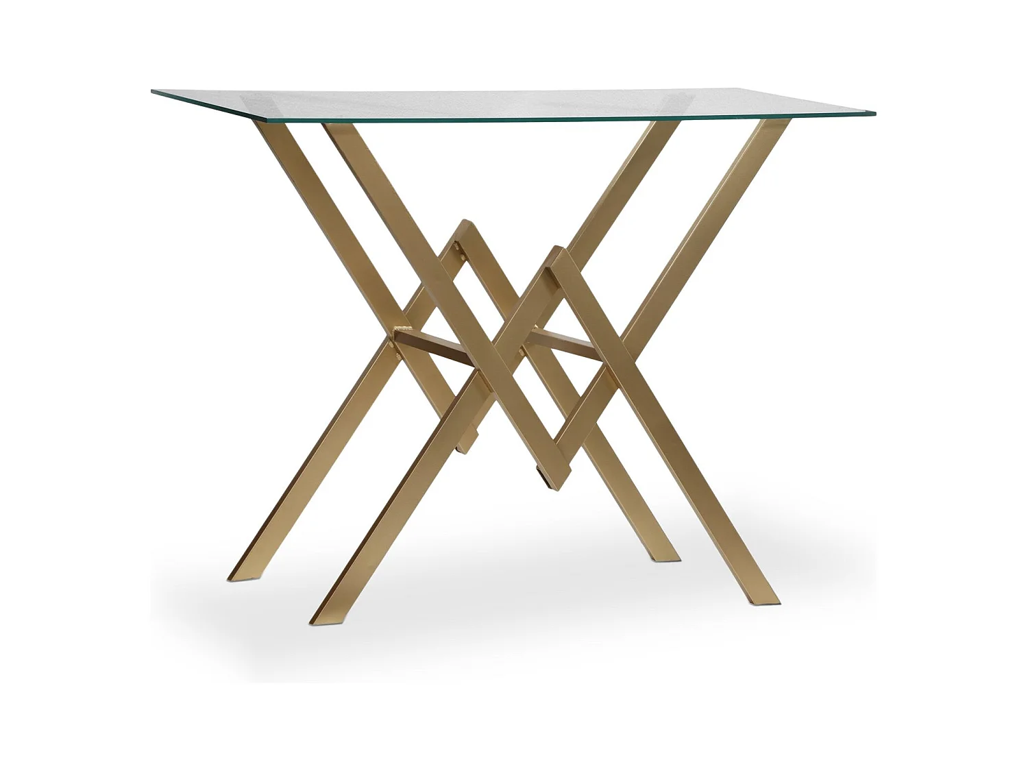 Console Design en Verre "Pixoma" 106cm Or