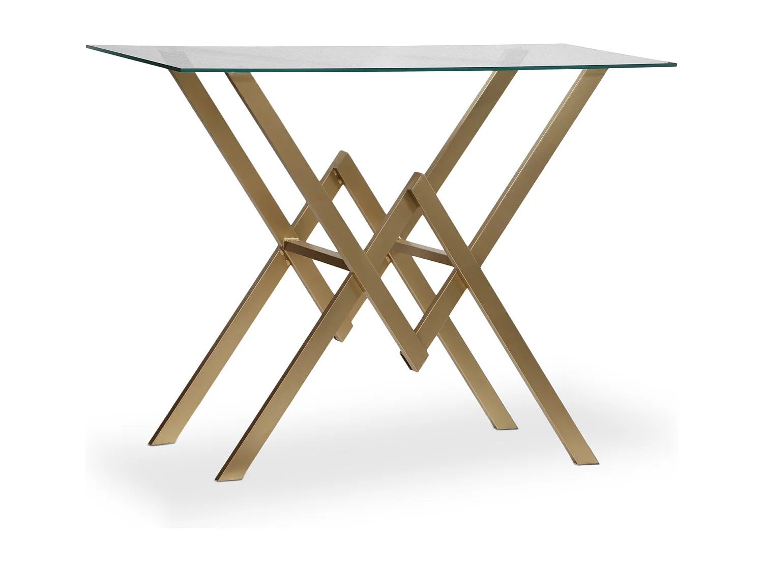 Console Design en Verre "Pixoma" 106cm Or