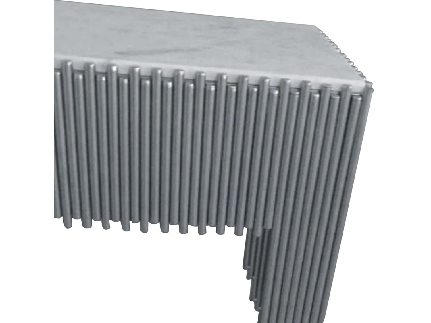 Console en Marbre "Zane" 106cm Blanc & Argent