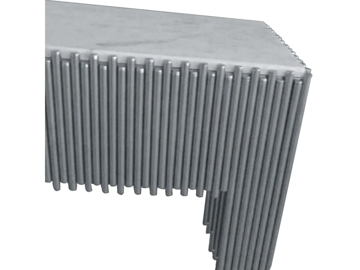 Console en Marbre "Zane" 106cm Blanc & Argent