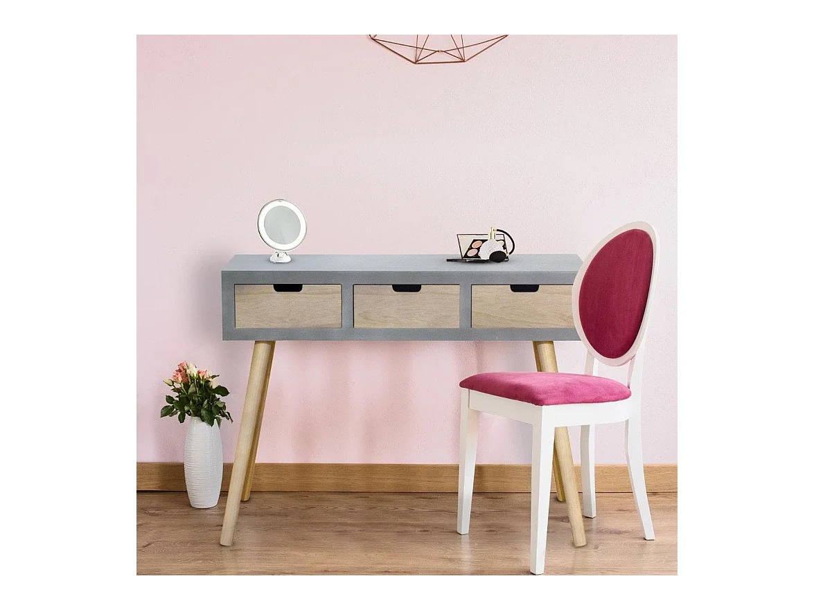 Console Scandinave 3 Tiroirs "Kim" 100cm Gris