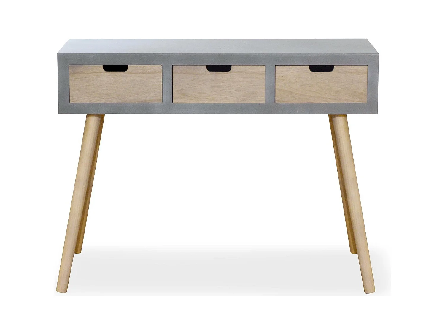 Console Scandinave 3 Tiroirs "Kim" 100cm Gris