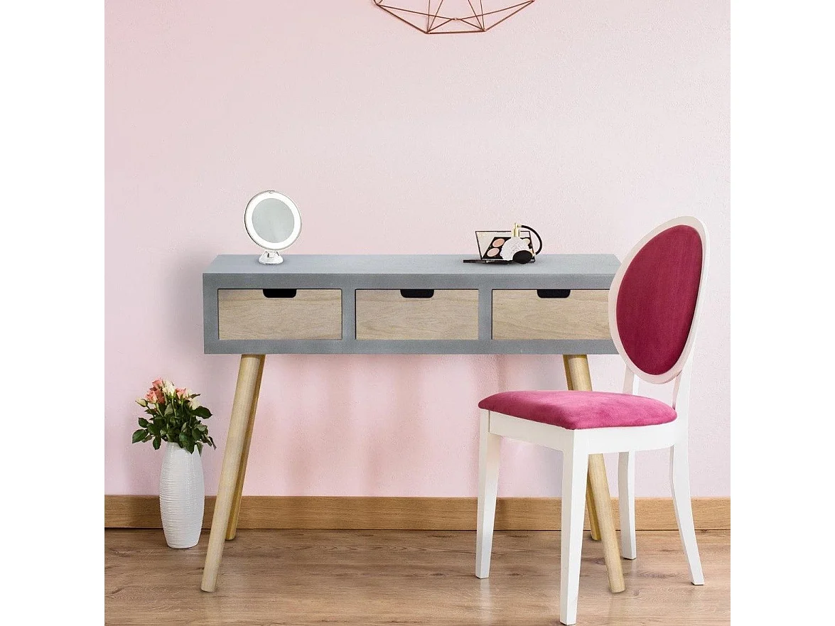 Console Scandinave 3 Tiroirs "Kim" 100cm Gris