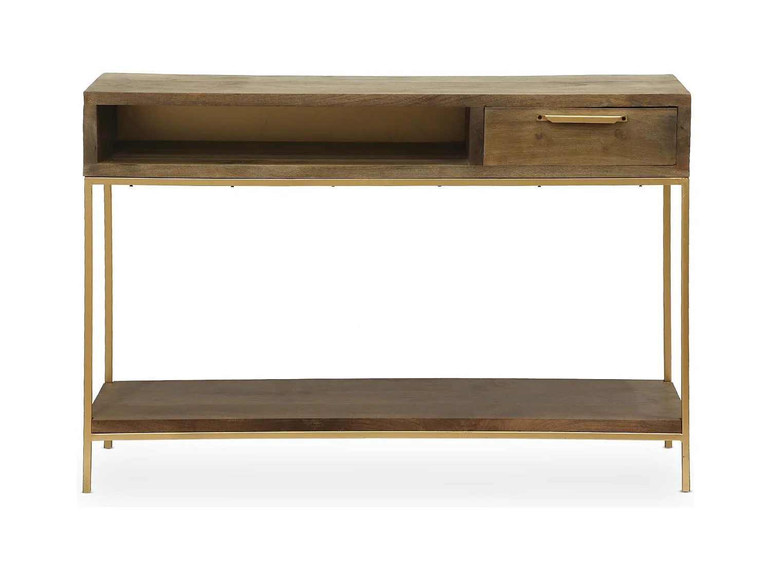 Console Design "Firmin" 120m Marron & Or