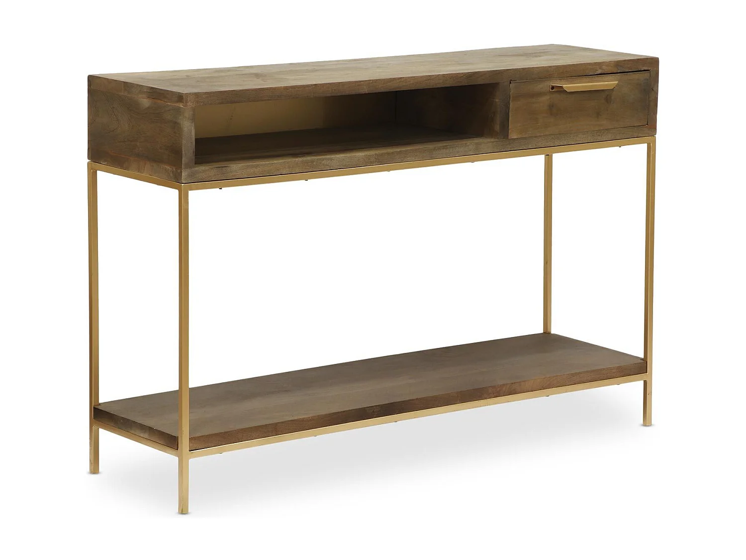 Console Design "Firmin" 120m Marron & Or