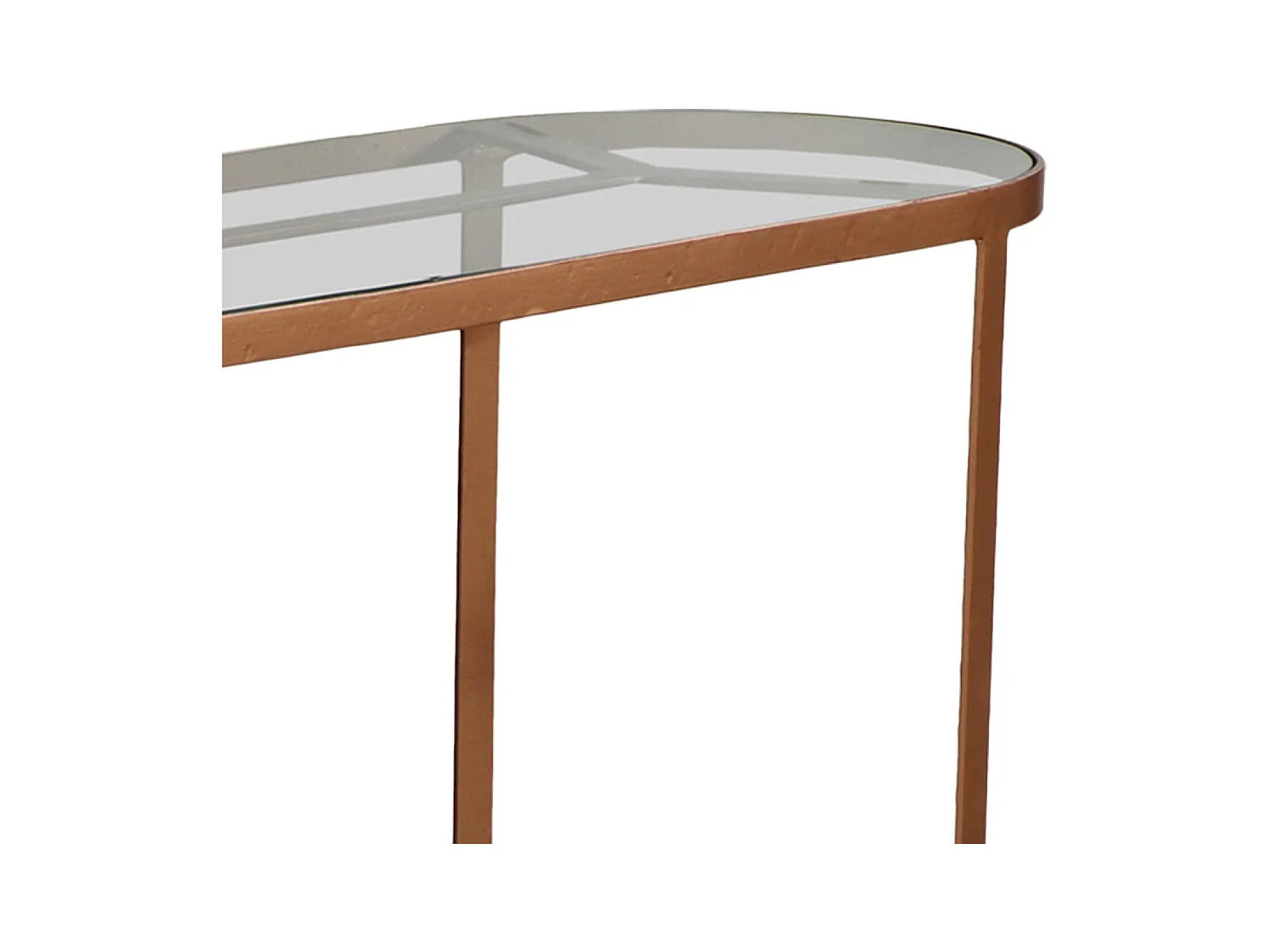 Console en Métal & Verre Design "Firmin" 100cm Cuivre