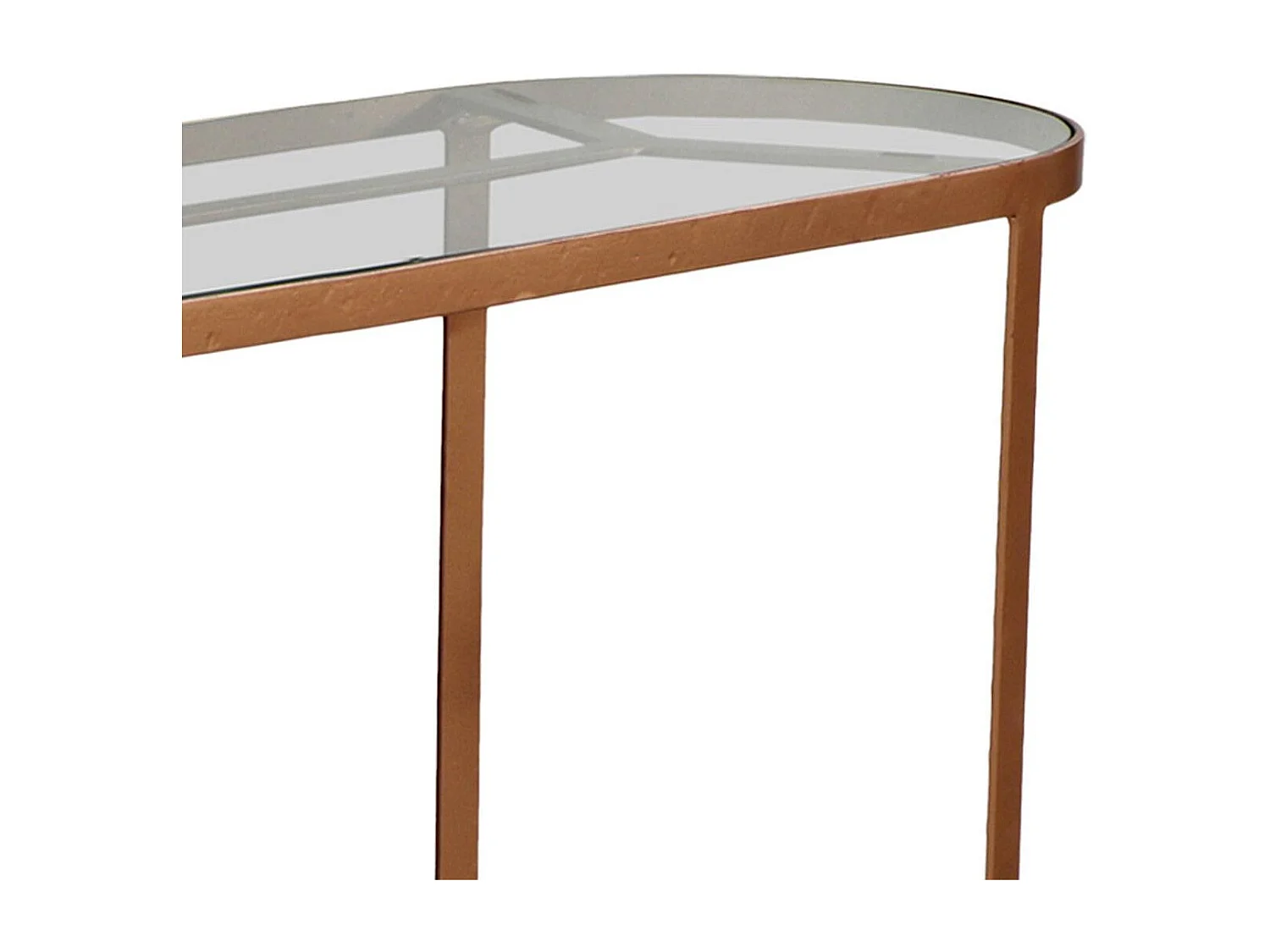 Console en Métal & Verre Design "Firmin" 100cm Cuivre