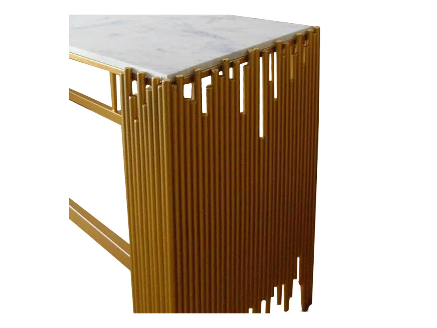 Console Design en Marbre "Albalo" 152cm Or & Blanc