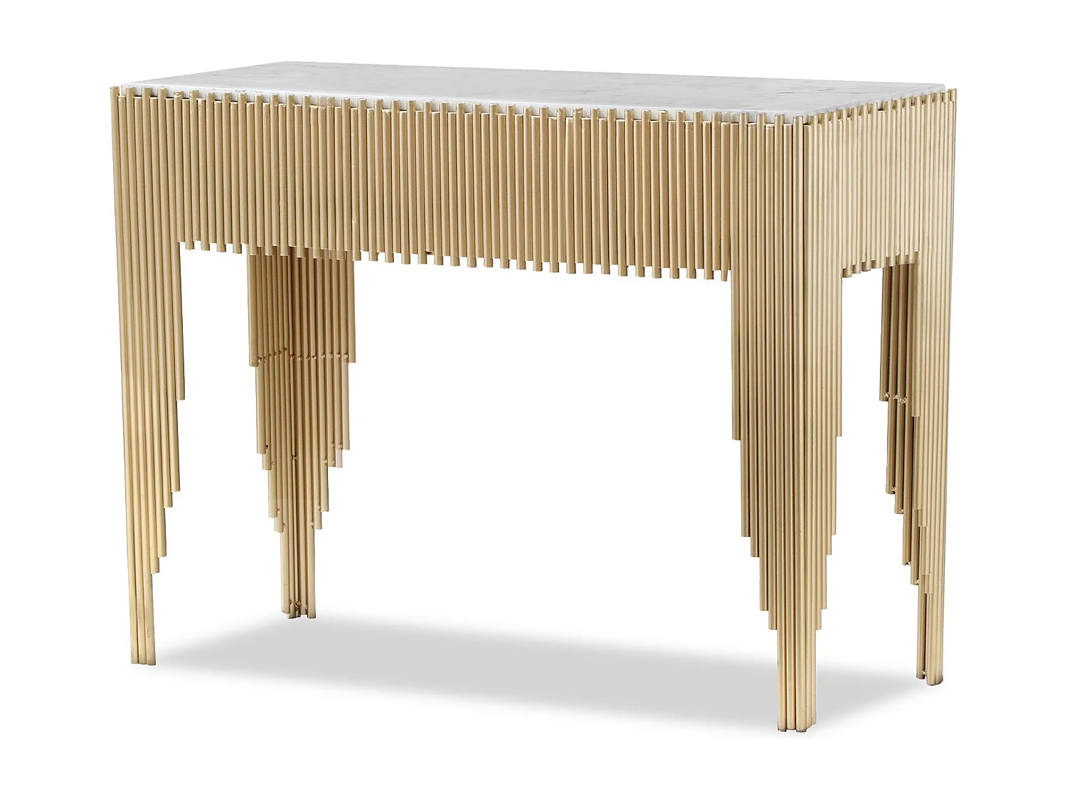 Consolle design Galantine Marmo Bianco Piedi Oro