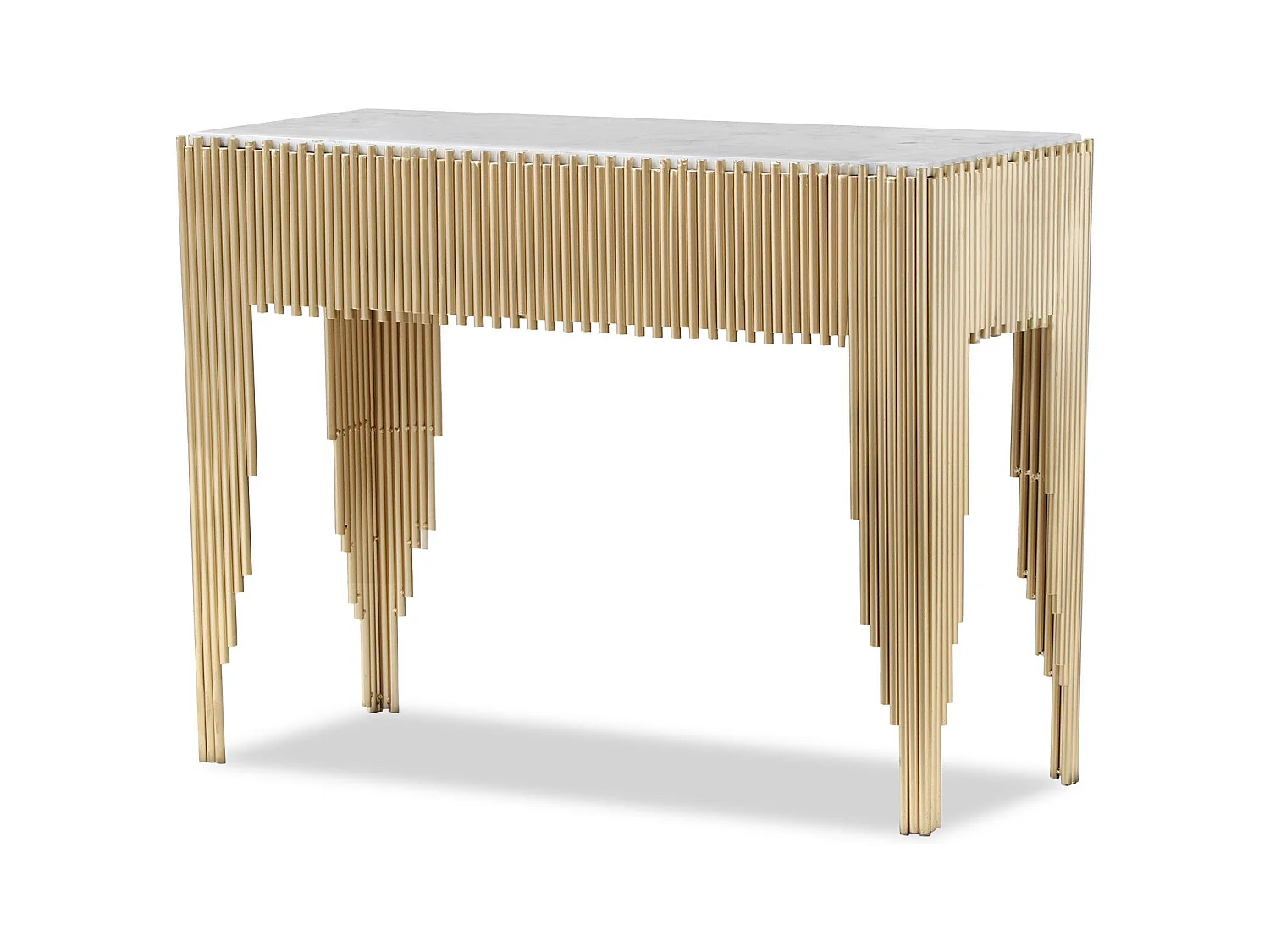 Console en Marbre "Zane" 106cm Blanc & Or