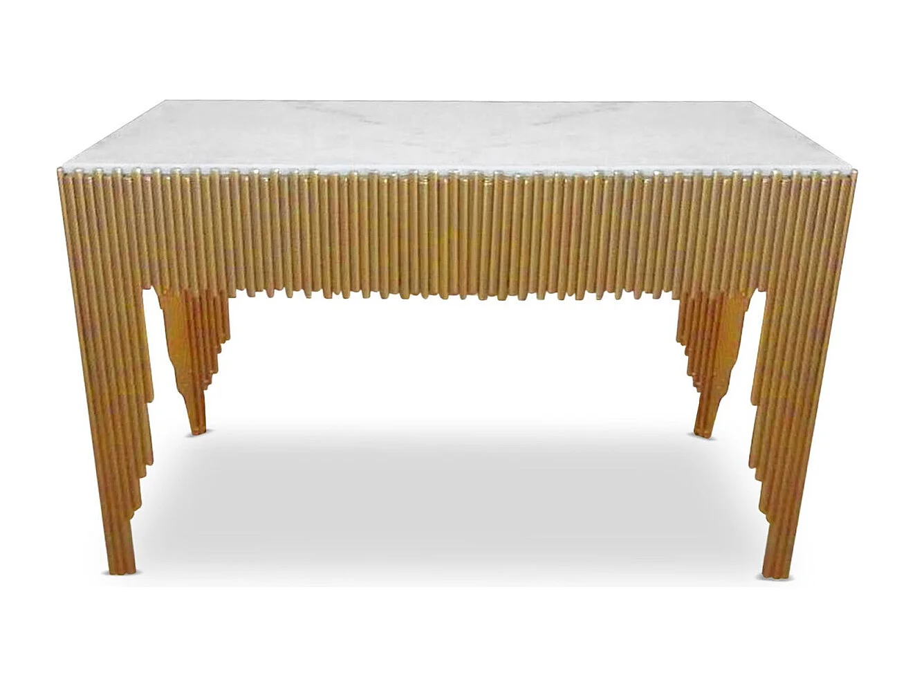 Consolle design Galantine Marmo Bianco Piedi Oro