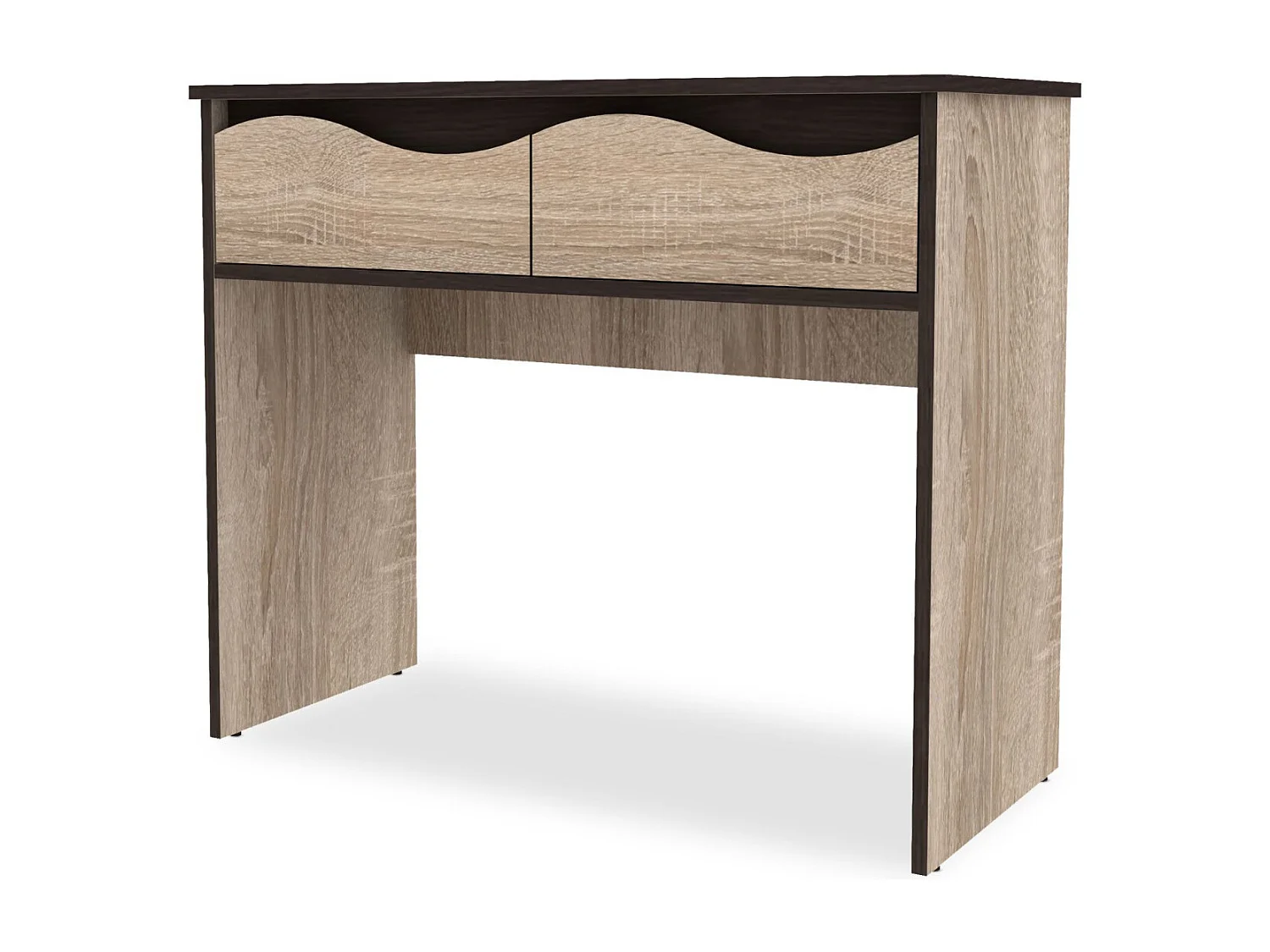Console 2 Tiroirs Design "Varo" 90cm Chêne Clair