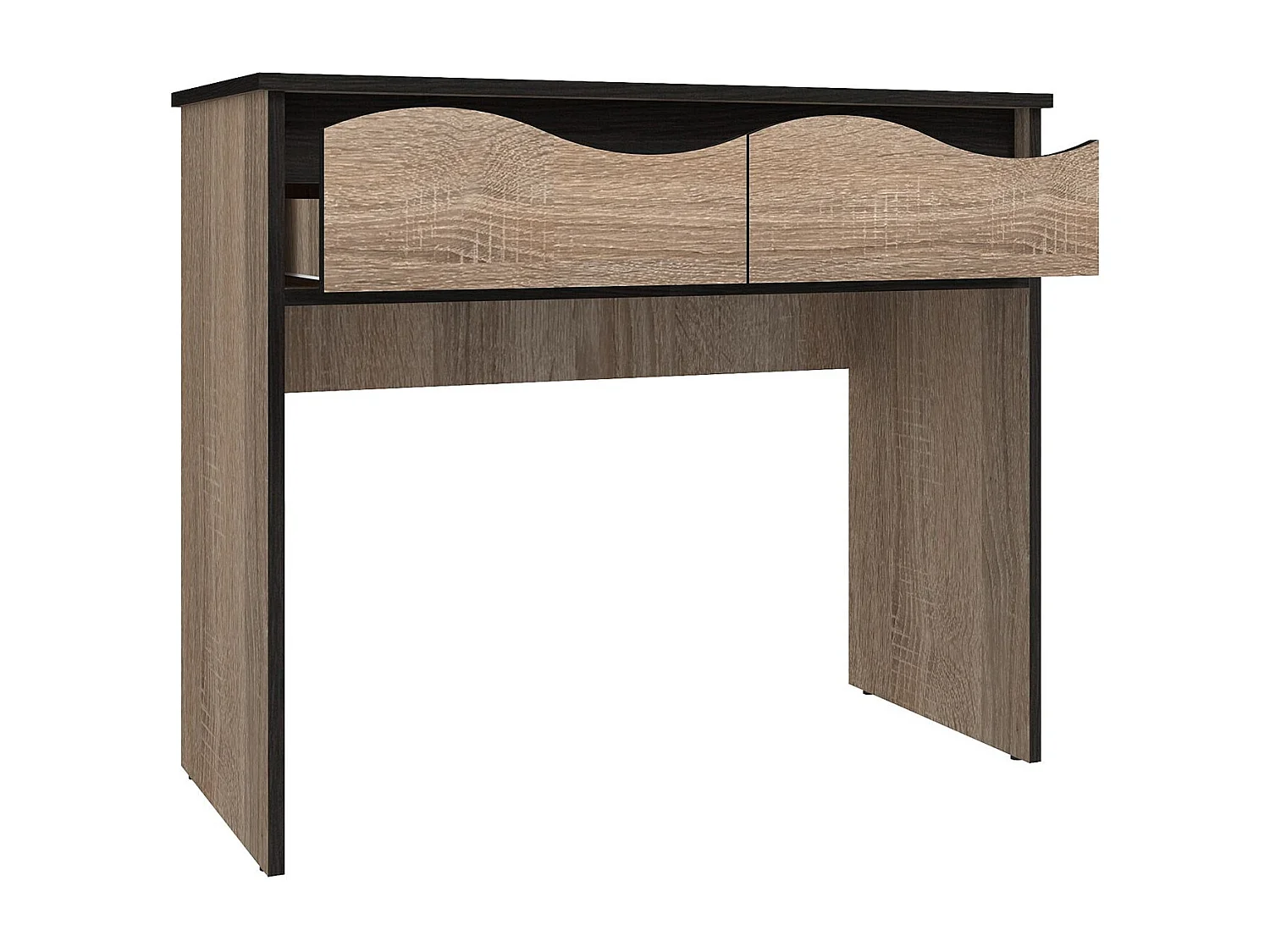 Console 2 Tiroirs Design "Varo" 90cm Chêne Clair