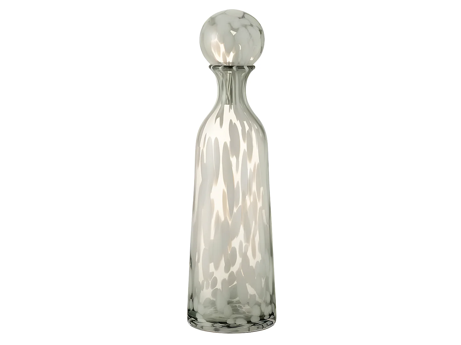 Bouteille en Verre Design "Tâche" 44cm Gris & Blanc