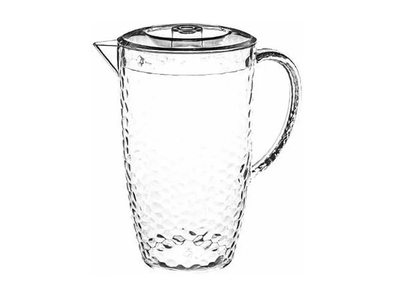 Pichet à Eau Plastique "Martelé" 2L Transparent