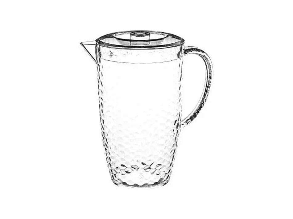 Pichet à Eau Plastique "Martelé" 2L Transparent