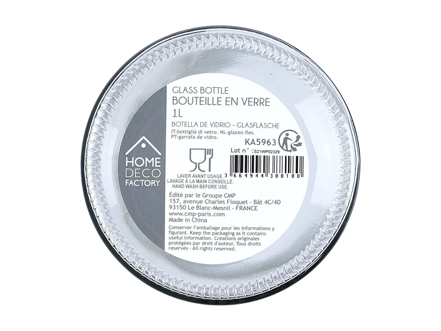 Carafe en Verre Design "Brooklyn" 1L Transparent