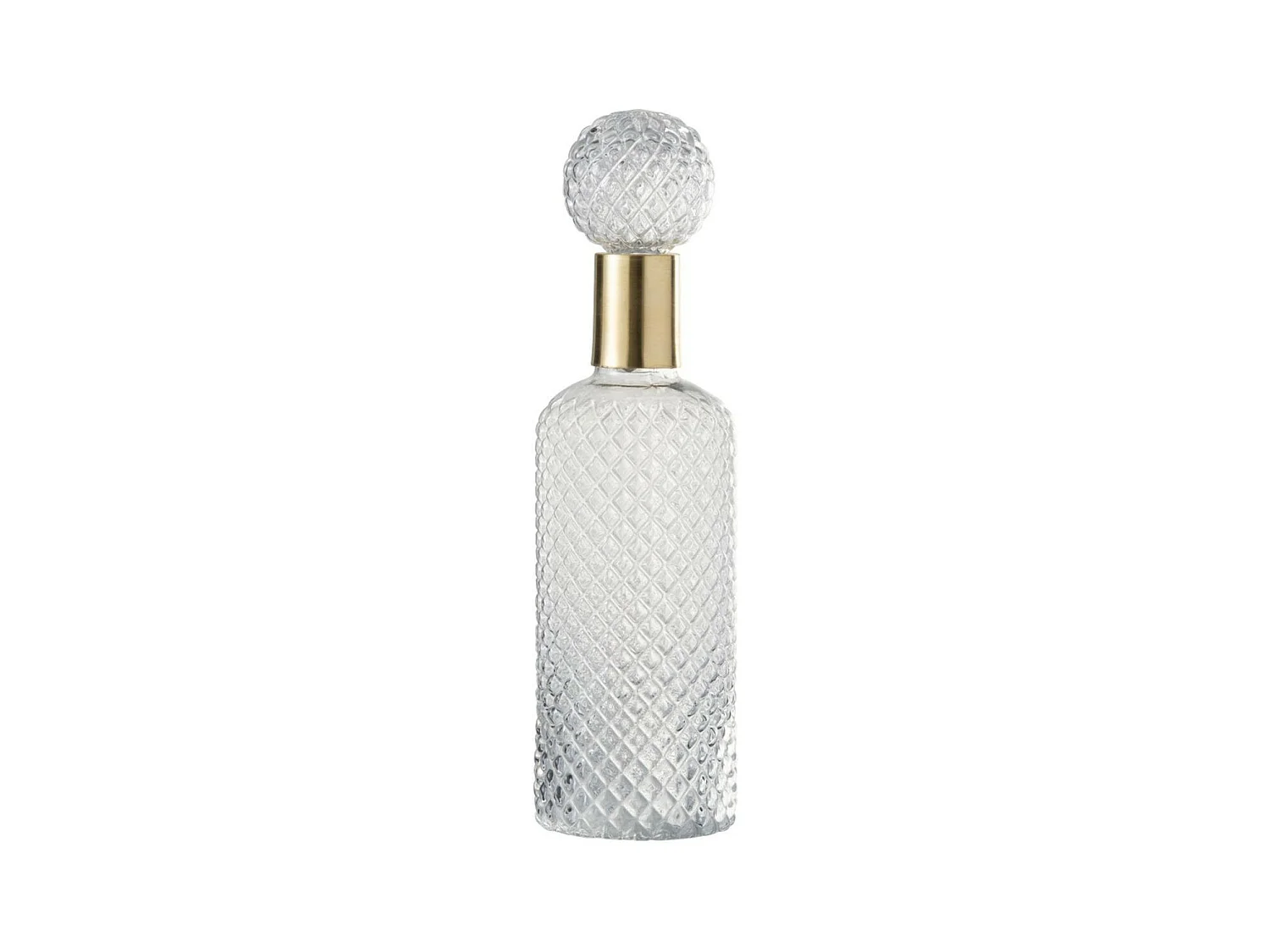 Bouteille Design en Verre "Relief" 37cm Transparent & Or