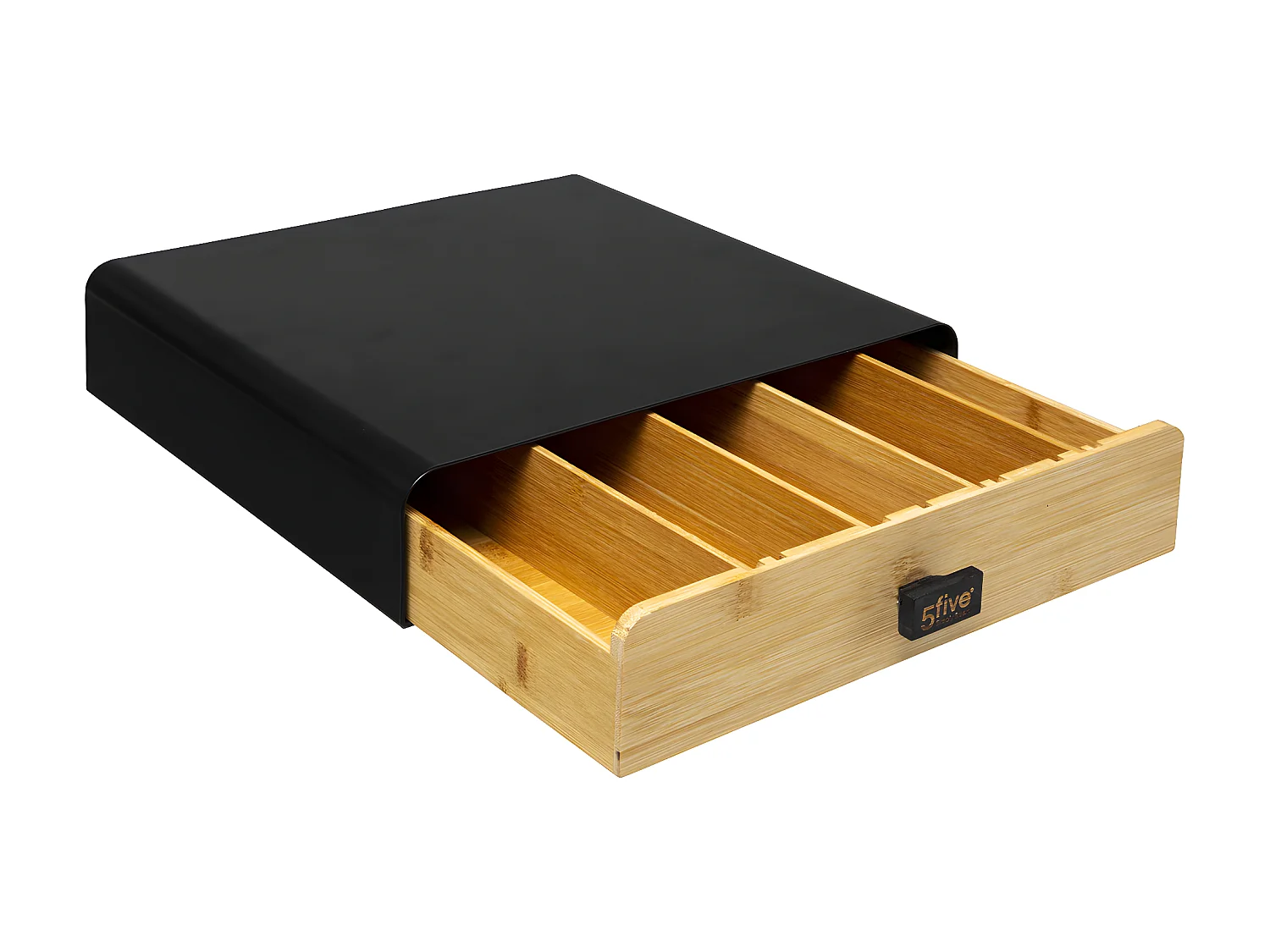 Porte-Capsules Tiroir "Nera" 33cm Noir & Naturel