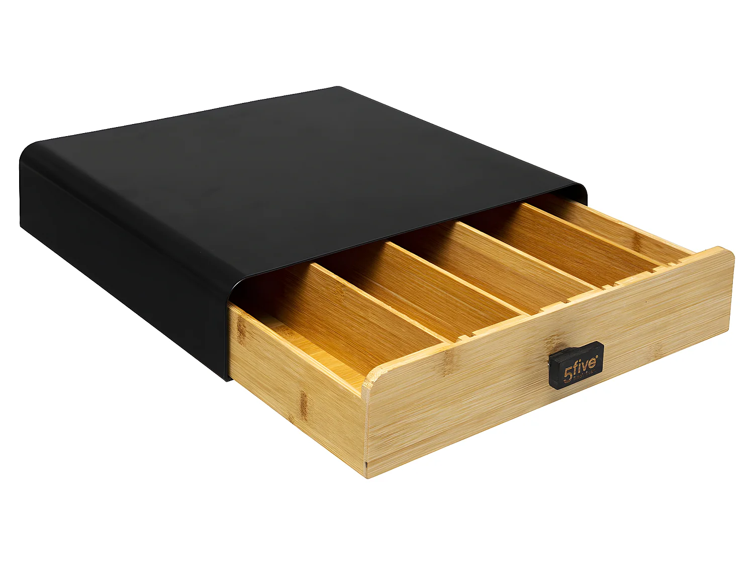 Porte-Capsules Tiroir "Nera" 33cm Noir & Naturel