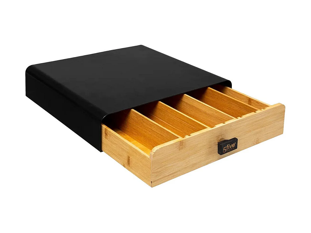 Porte-Capsules Tiroir "Nera" 33cm Noir & Naturel