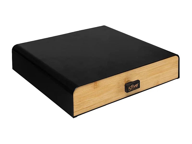 Porte-Capsules Tiroir "Nera" 33cm Noir & Naturel