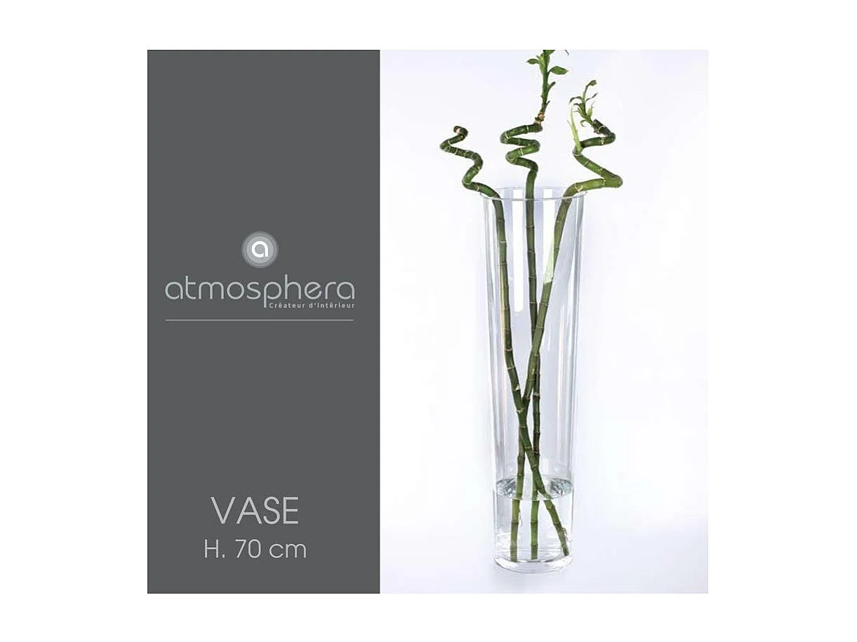 Vase Design "Conique" 70cm Transparent