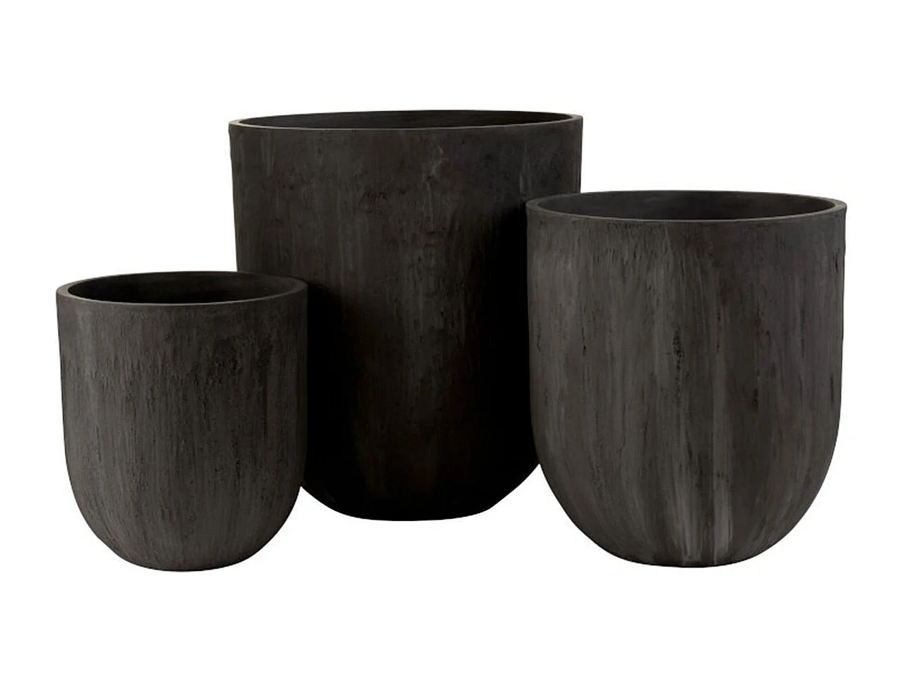Lot de 3 Vases Ronds Design "Zera" 61cm Noir