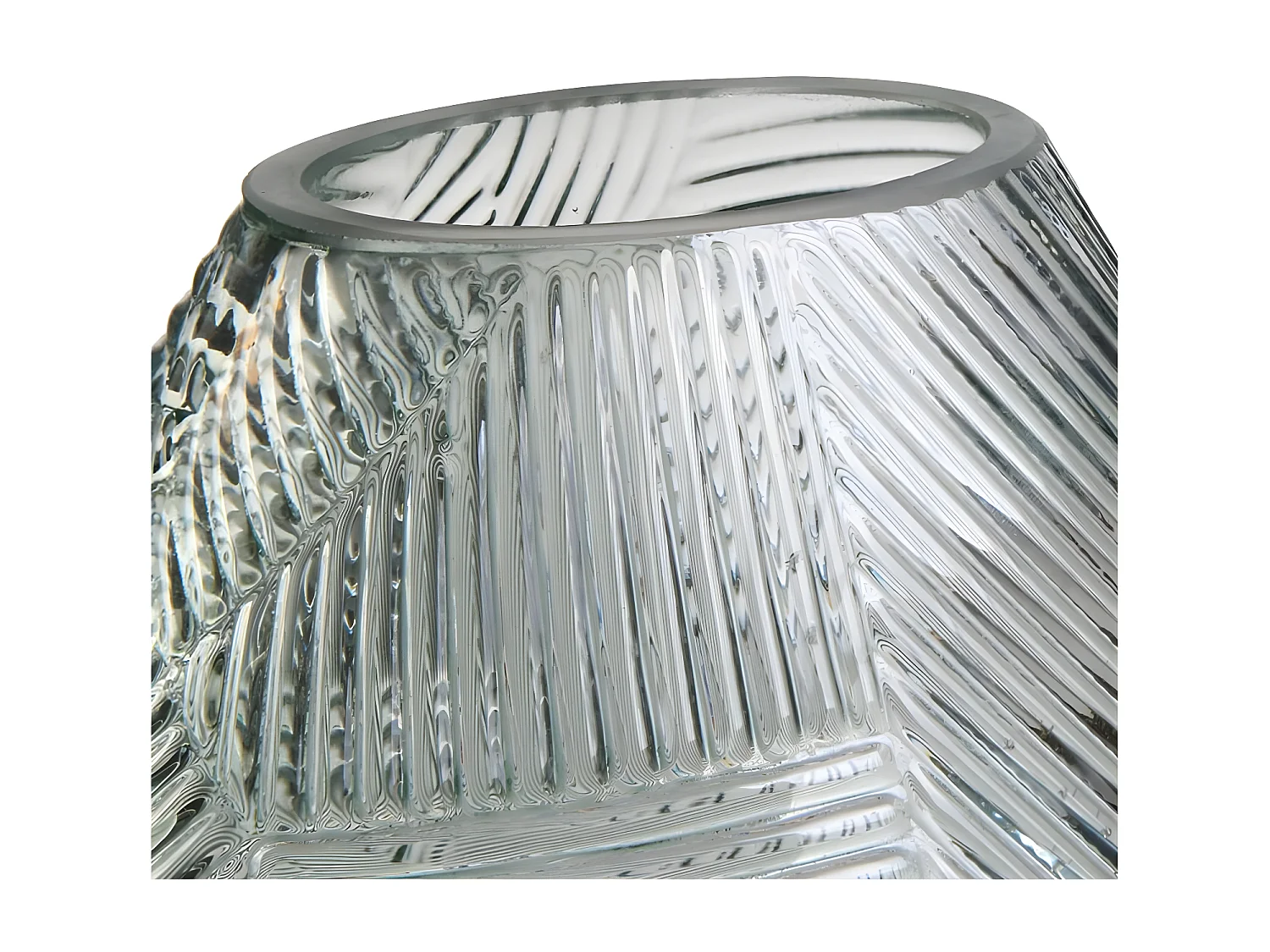 Vase Déco en Verre "Ajja" 21cm Gris