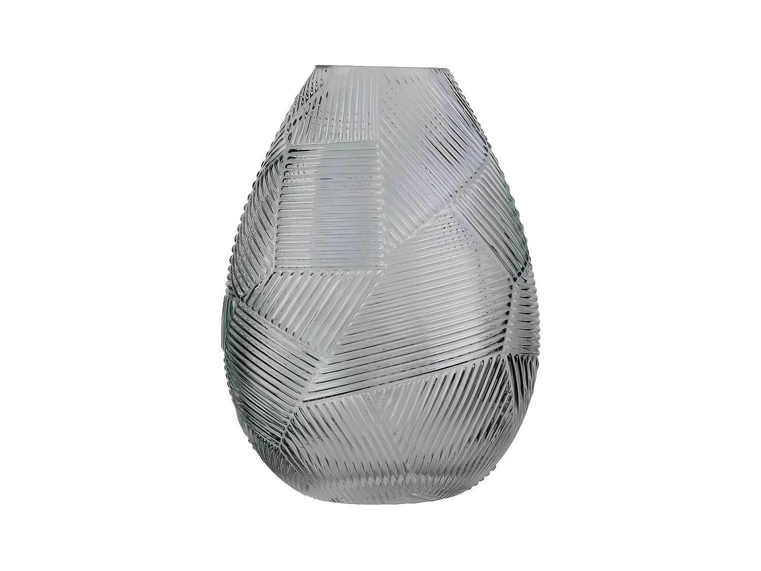 Vase Déco en Verre "Ajja" 21cm Gris