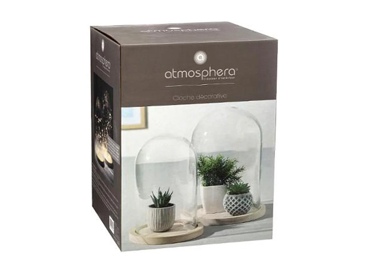 Cloche Décorative en Verre "Shine" 29cm Naturel