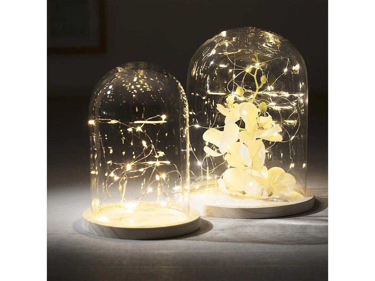 Cloche Décorative en Verre "Shine" 29cm Naturel