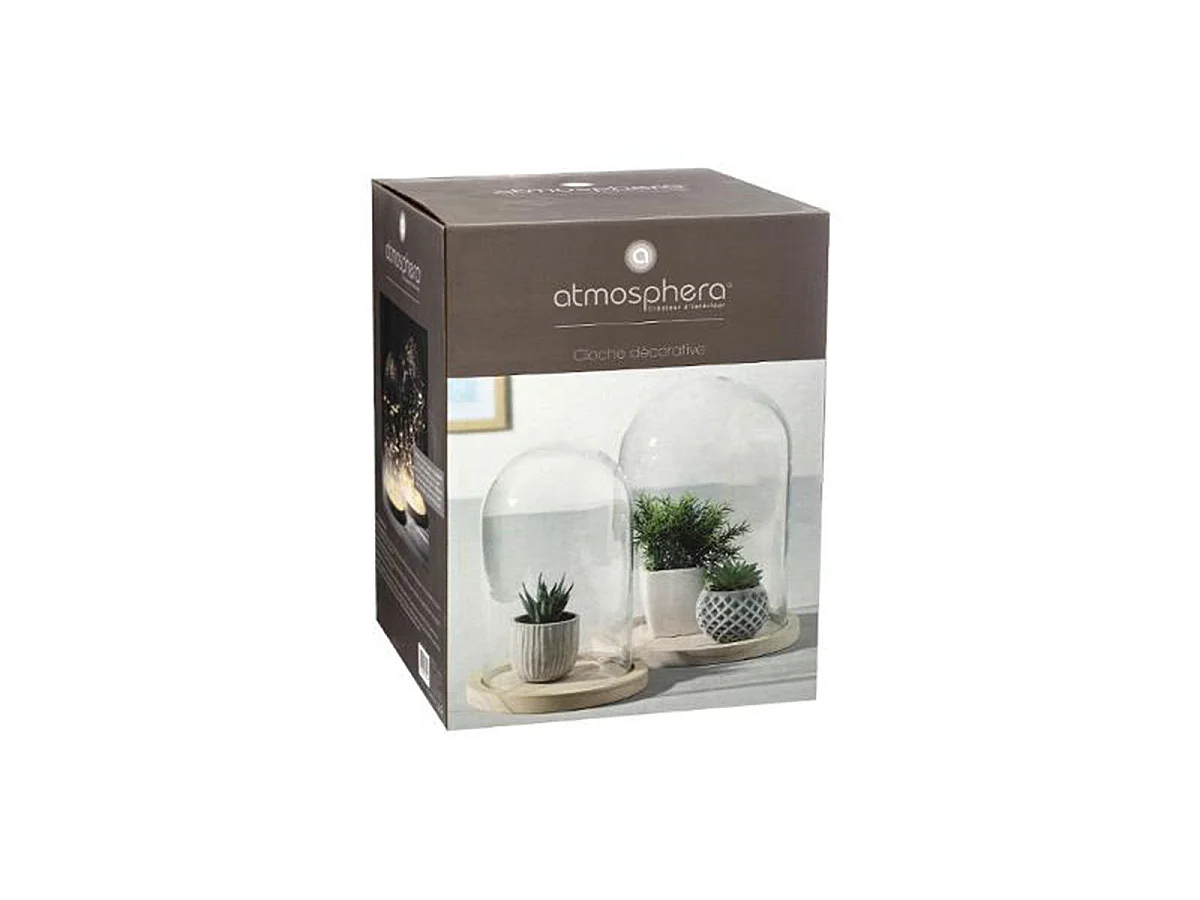 Cloche Décorative en Verre "Shine" 29cm Naturel