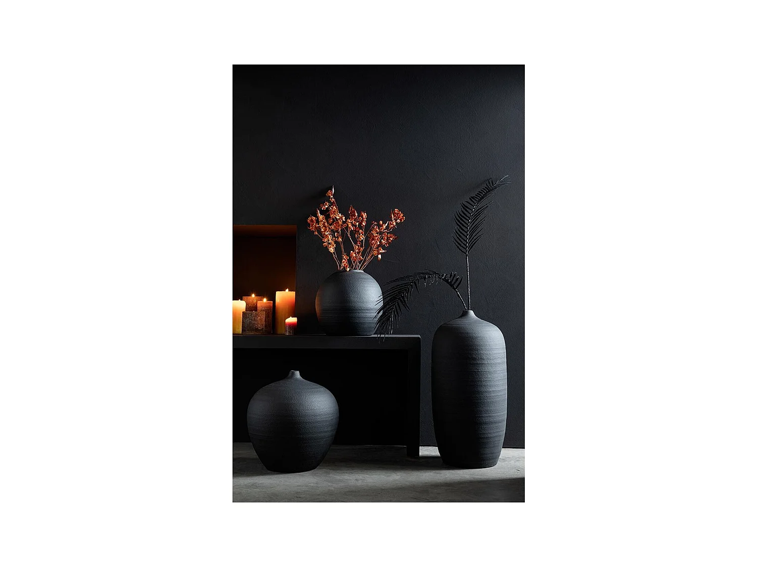 Vase Design en Ciment "Viktor" 30cm Noir