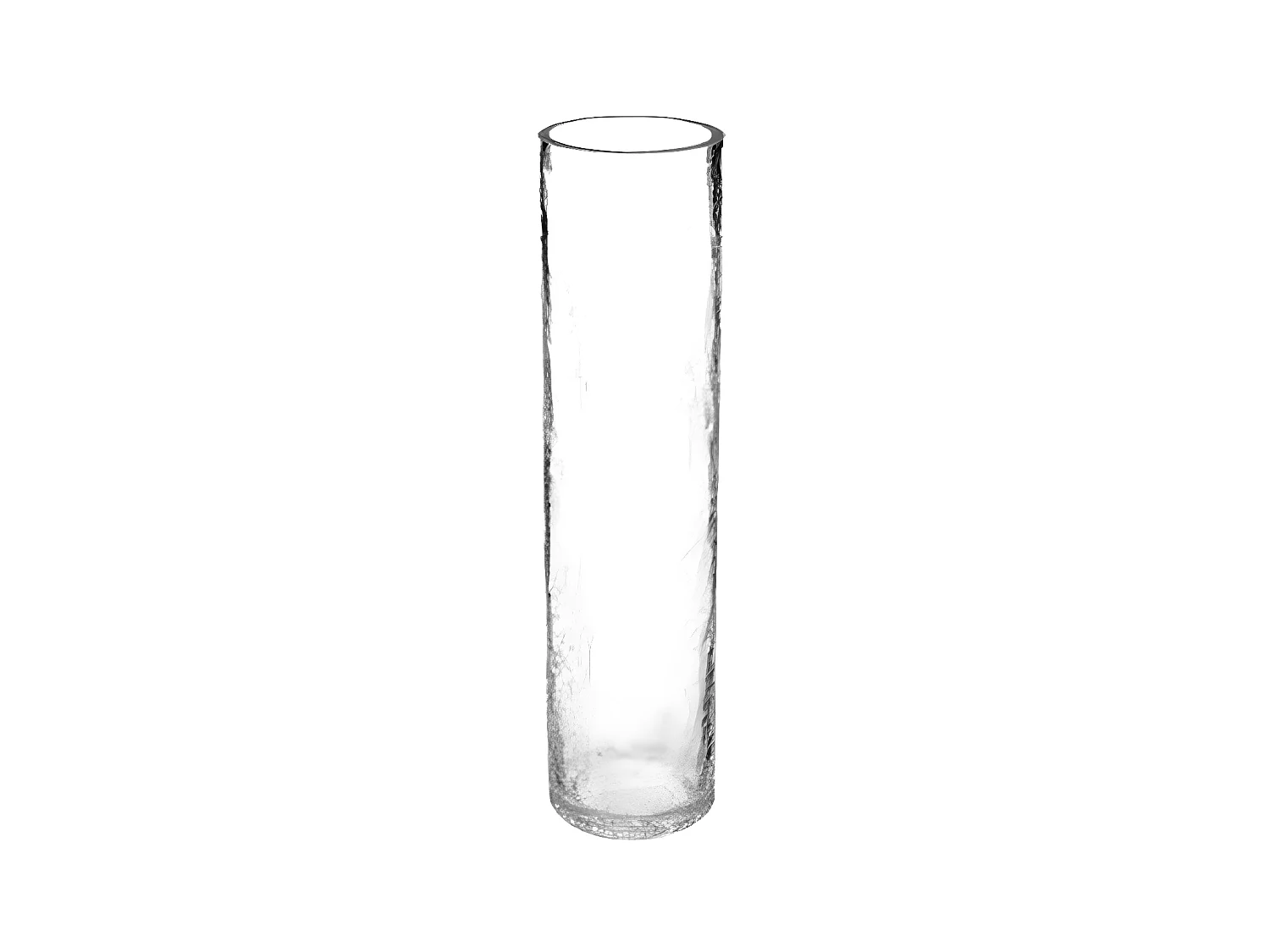 Vase Cylindrique Design "Craquelé" 40cm Transparent