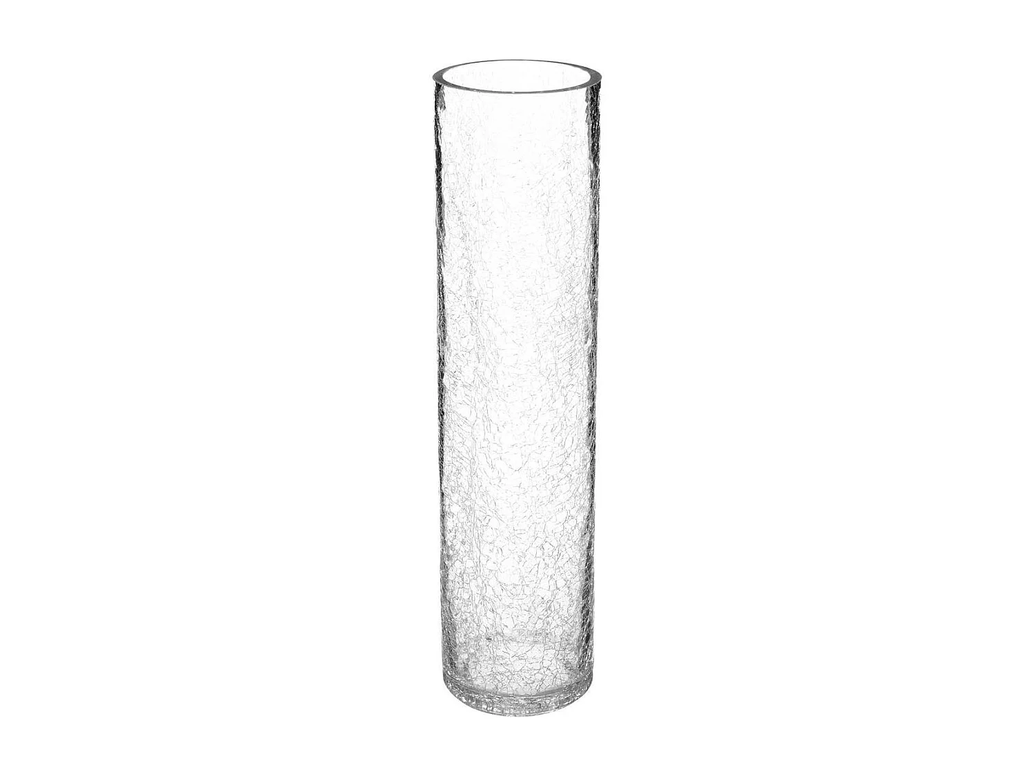 Vase Cylindrique Design "Craquelé" 40cm Transparent