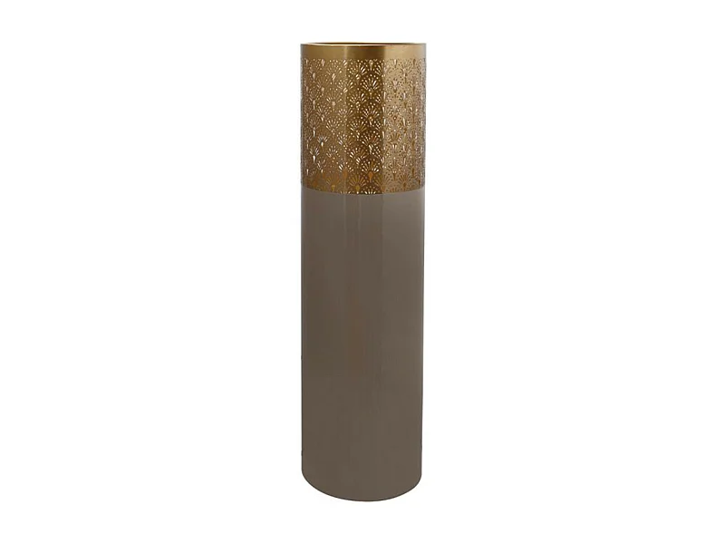Vase Rond Design "Decoa" 90cm Taupe & Or