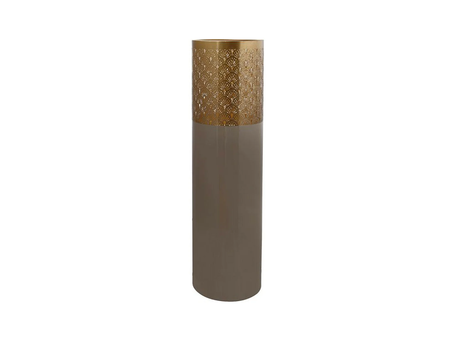 Vase Rond Design "Decoa" 90cm Taupe & Or